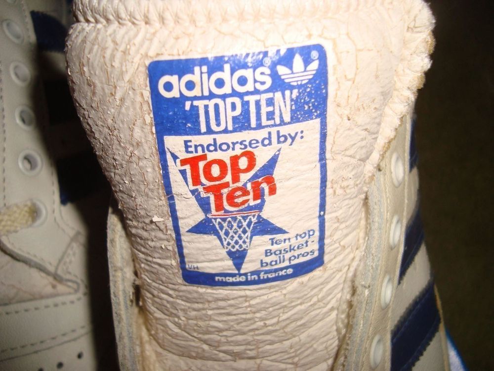 vintage 1980 year adidas Basket TopTen Low s,6,5 Made France (Neu
