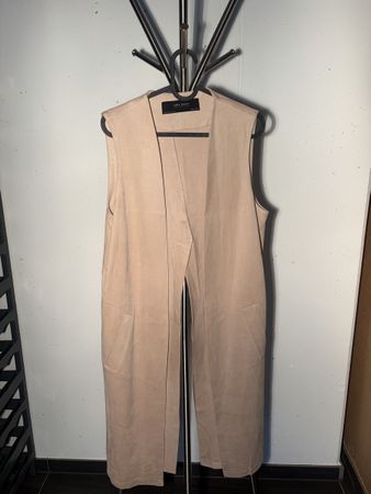 Lange Weste Zara Basic beige Grösse S 