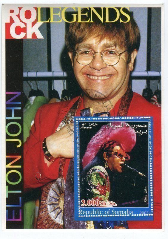 Tutti i francobolli: Block "Elton John". Somalia. – Nuovo e nell'imballaggio originale da Basel venduto da Butsch5