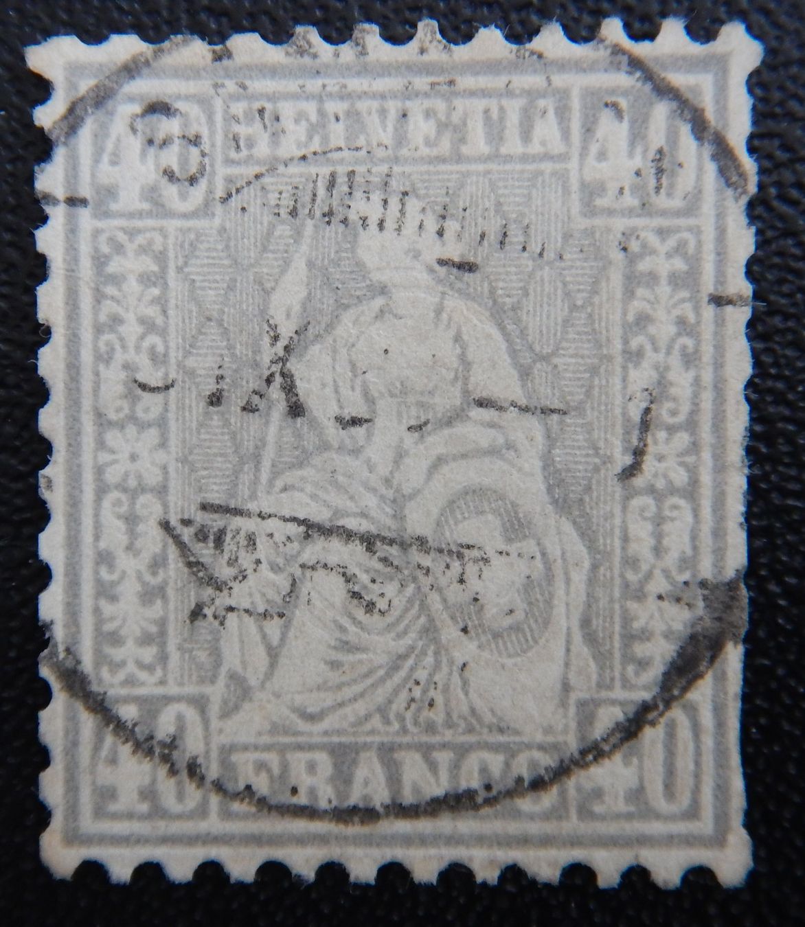 Tutti i francobolli: Schweiz Kat. 42 gest. 1878 Kat. 220 Fr. – Usato da Zürich venduto da Muehlekauf
