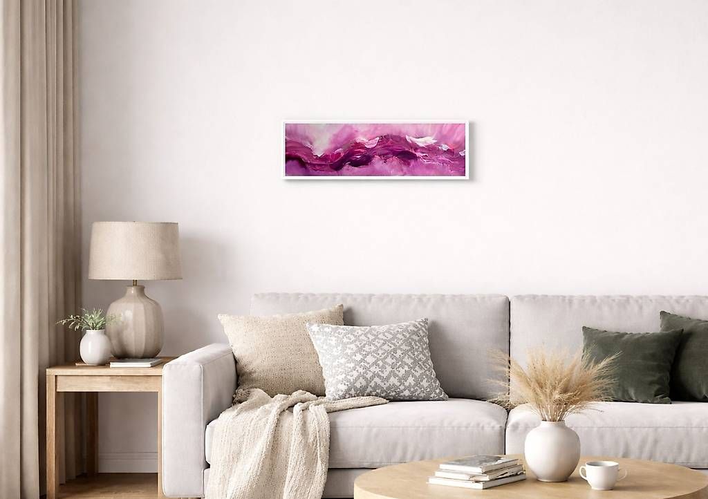 Dipinti: Acryl-Bild 20x60cm - "Farbenfeuer weinrot" – Nuovo e nell'imballaggio originale da Urdorf venduto da manuela4 1