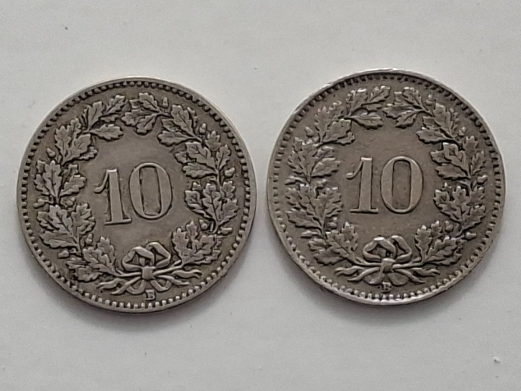 Alle Münzen: 10 Rappen (1907 & 1948) – Gebraucht aus Neuchâtel von Grandloupblanc 1