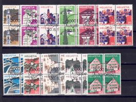 Dauermarken 1973, Einzeln, Paare, Viererblocks, ET-Stempel