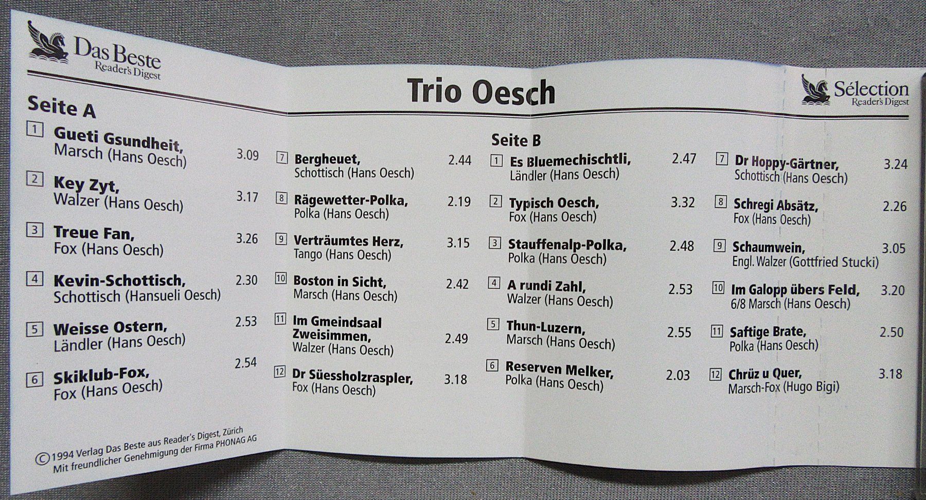 Musicassette: Musikkassette - Trio Oesch - ab CHF 4.00 – Usato da Auenstein venduto da Padabimbim 1