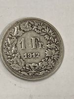 SVIZZERA 1 FR MONETA IN ARGENTO 1912 usata - circolata