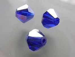 3 Perlen bicone wieSWAROVSKI 8mm Saphire