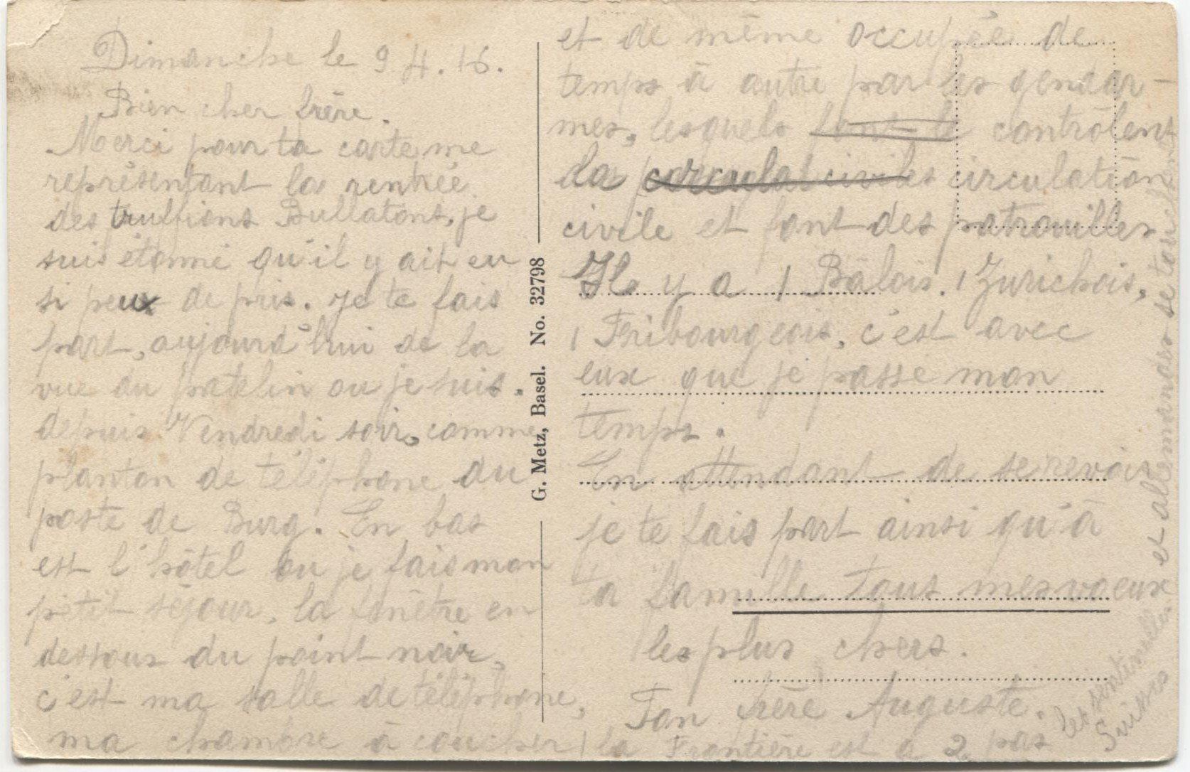 Ansichtskarten: BURG BL 1916 – Gebraucht aus Rothrist von Clanx 1