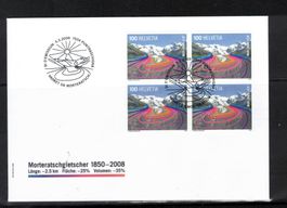 2009  FDC  4er Morteratschgletscher aus ABO