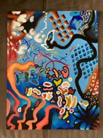 Abstraktes Acrylbild, Unikat, bunt, modern