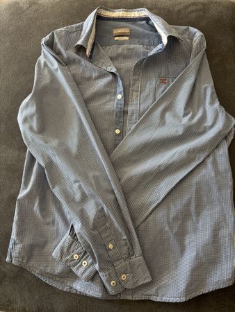 Herren Hemd Napapijri blau kariert Slim Fit Zustand gut