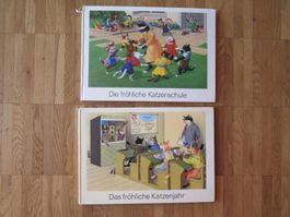 Buch die fröhliche Katzenschule + das fröhliche Katzenjahr