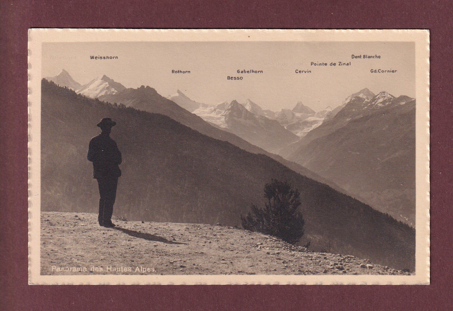 Cartoline postali: Panorama des Hautes ALPES - VALAIS – Usato da Pully venduto da nicecards