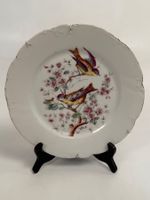 Wandteller Porzellan Vögel Blüten 25,5 cm