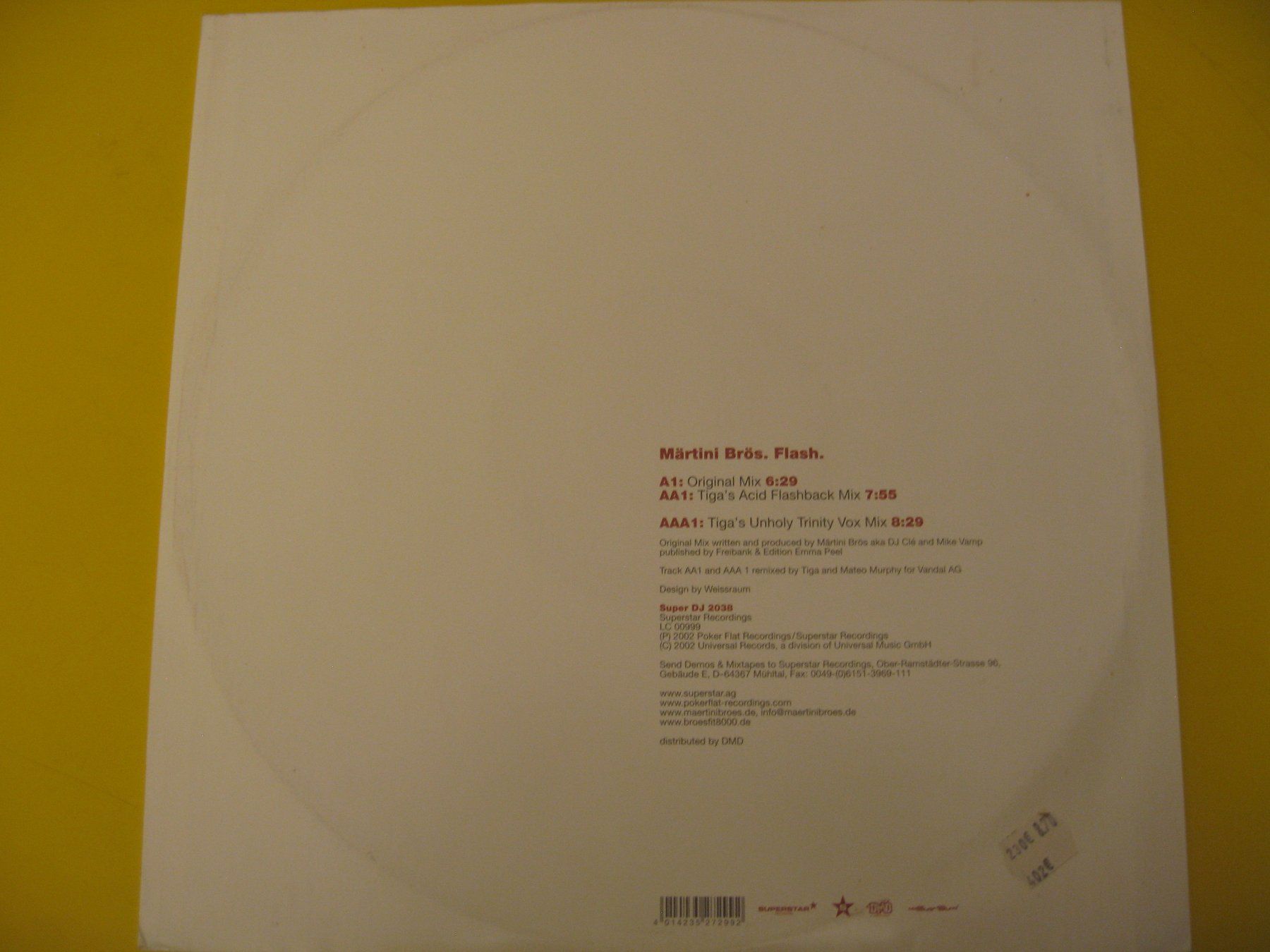 Schallplatten: Märtini Brös. - 2002 - Flash. (mit Tiga Remixes) – Gebraucht aus Zürich von Hikikomori 1
