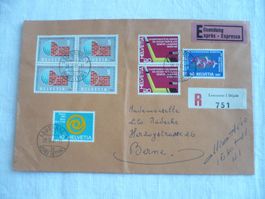 1961 Satzbrief R/Expr. Lausanne -> Bern SBK 375 - 378