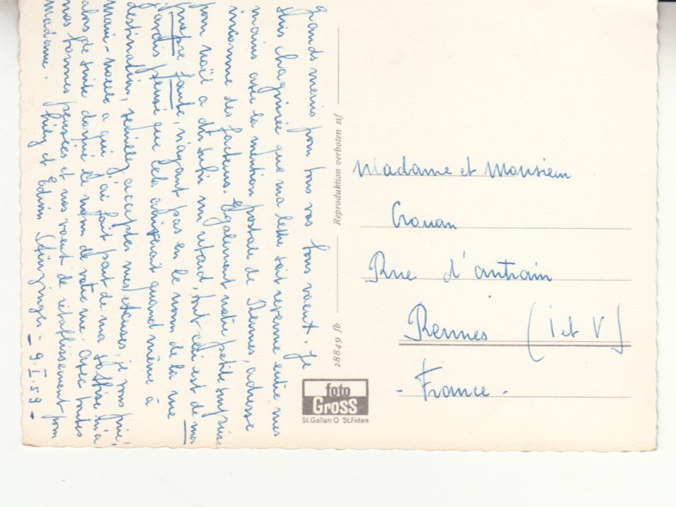 Ansichtskarten: Frauenfeld 1959 – Gebraucht aus Bürglen TG von StampGraf 1