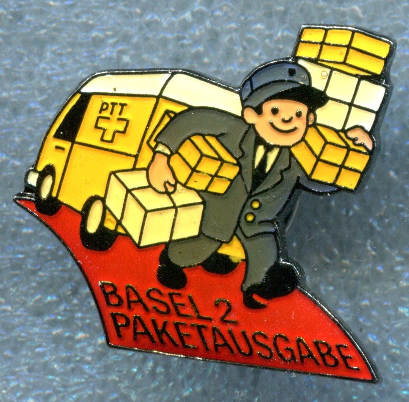 Plaketten & Abzeichen: PTT  PACKETAUSGABE  BASEL 2 – Gebraucht aus Winterthur von Sammleroase