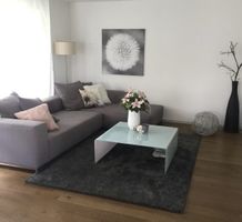 Ecksofa von Micasa, Anthrazit Stoff mit 4 Kissen