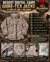 K-L MFG Gore-Tex Militärjacke – Desert Digital / AOR1-Style
