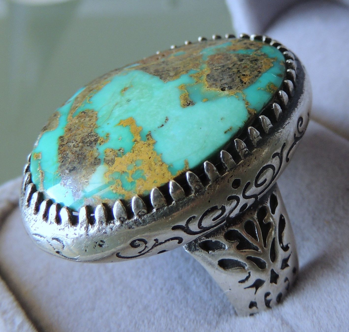 Bagues: Silber 800 Türkis Fingerring Gr. 68 – D'occasion à Waldenburg par schaller707 1