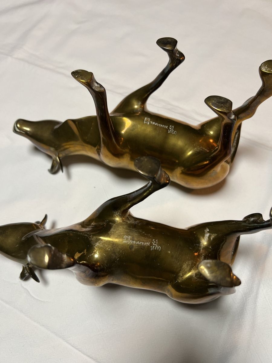 Figuren: Messing Ochsenwagen, asiatische Deko – Gebraucht aus Perlen von Chregle1 3