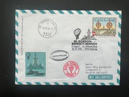 76. Ballonpostflug Öster. St. Peter Nachtflug Vignett (G616)