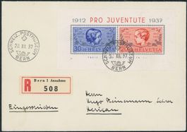 1937 - Pro Juventute - Block - Ersttagsbrief FDC - Gaudard