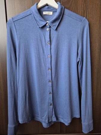 Marc O'Polo Jersey-Bluse Gr. S – Jeansblau – Viskose-Stretch