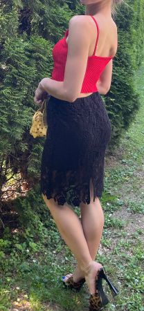 Chic Top Rosso di viscosa- S/M-nuovo👌feste👌vacanze