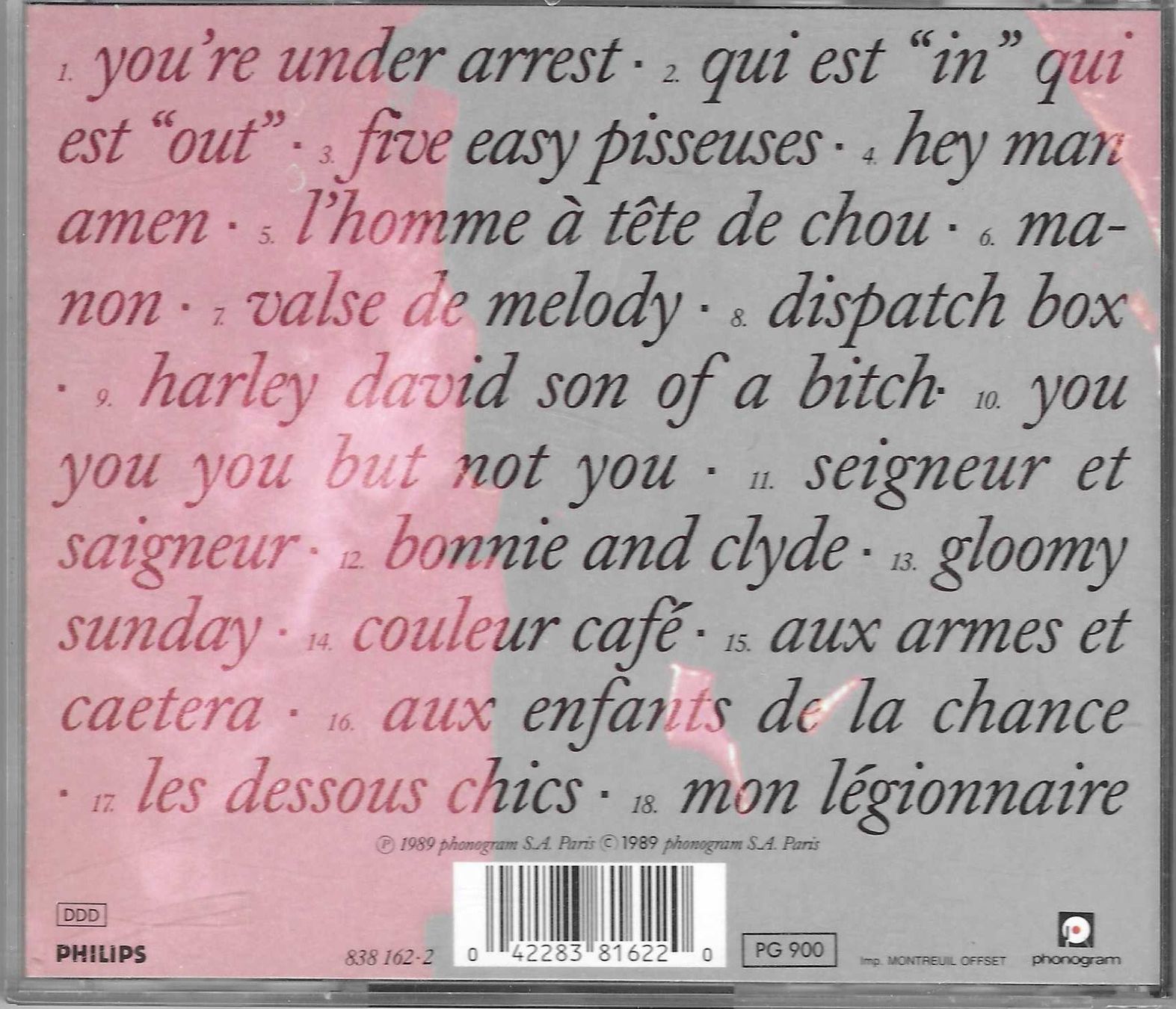 CD: SERGE GAINSBOURG  -  LE ZENITH DE GAINSBOUR – Usato da Bex venduto da Giorgiob 1