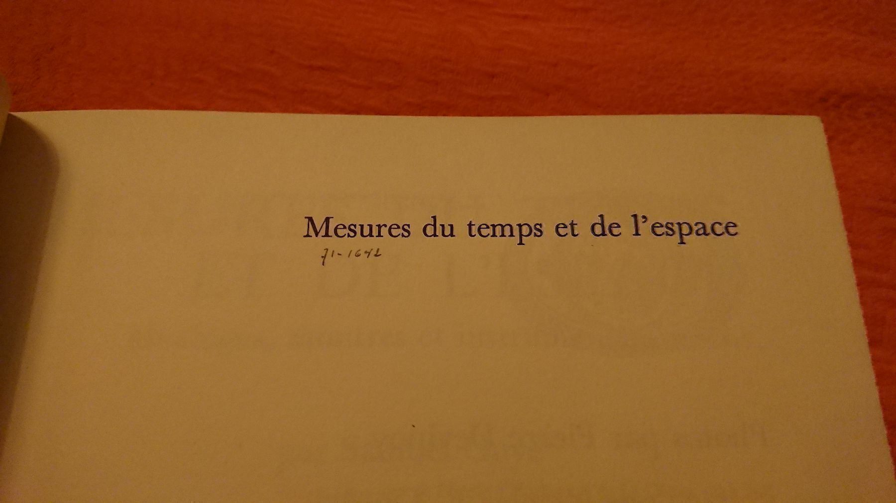 Libri: Mesures du Temps et de l'Espace – Usato da Cortaillod venduto da signep 2