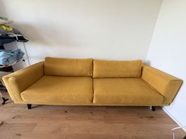 Sofa gelb Stoff 3-Sitzer guter Zustand