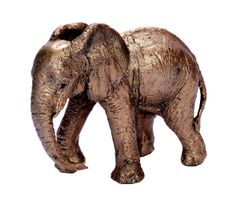 Skulptur Elefant aus Bronze & Kunstharz Tierfigur Afrika