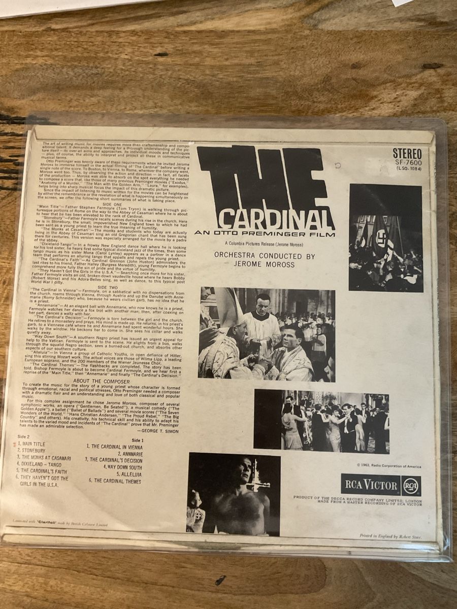Dischi in vinile: The Cardinal - Soundtrack LP - Jerome Moross – Usato da Hombrechtikon venduto da baersandro 1