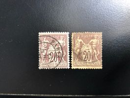 2 timbres oblitéré 20 cent no 67  France