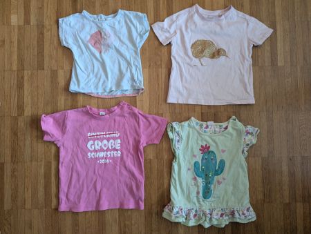 4 T-Shirts Grösse 86 Mädchen