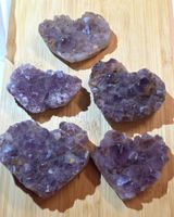 4 Amethyst Herzen 1 Fluorit Stufe 365g