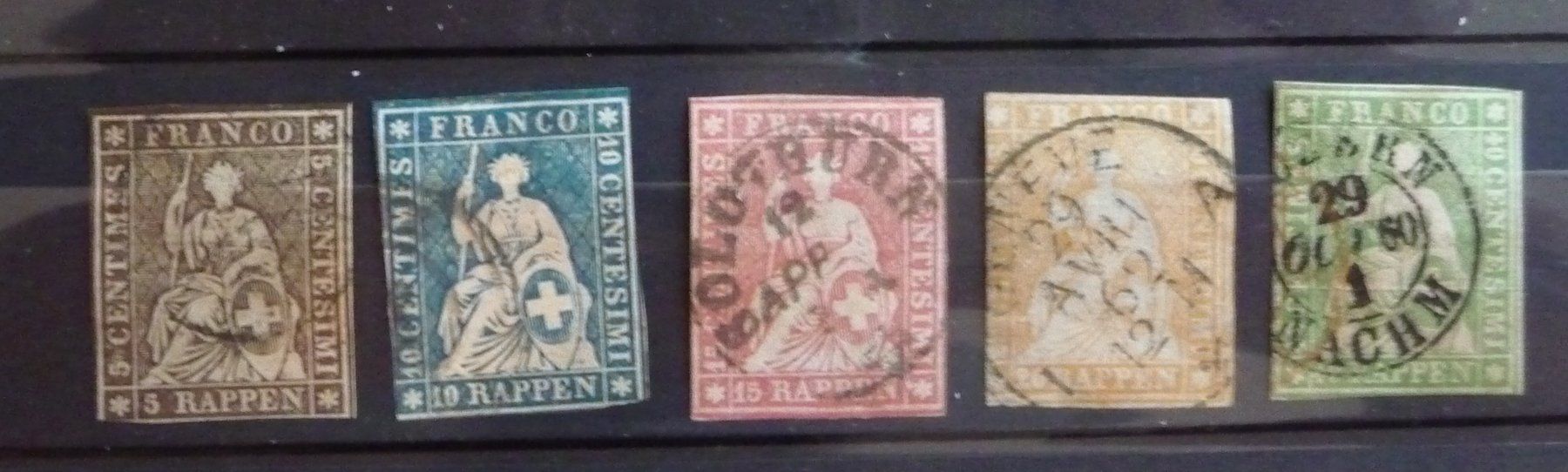 Alle Briefmarken: 1854/62 Schweiz 5 - 40 gestempelt – Gebraucht aus Horgen von FIR-2008
