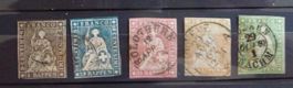 1854/62 Schweiz 5 - 40 gestempelt