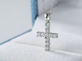 Edler Kreuz Silberanhänger 925 mit Zirkonia - NEU