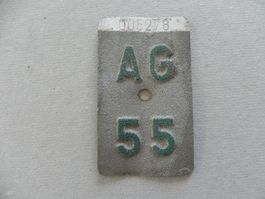 Velonummer Velo Rad AG 1955 Aargau 55 Nummer Geschenk Bike
