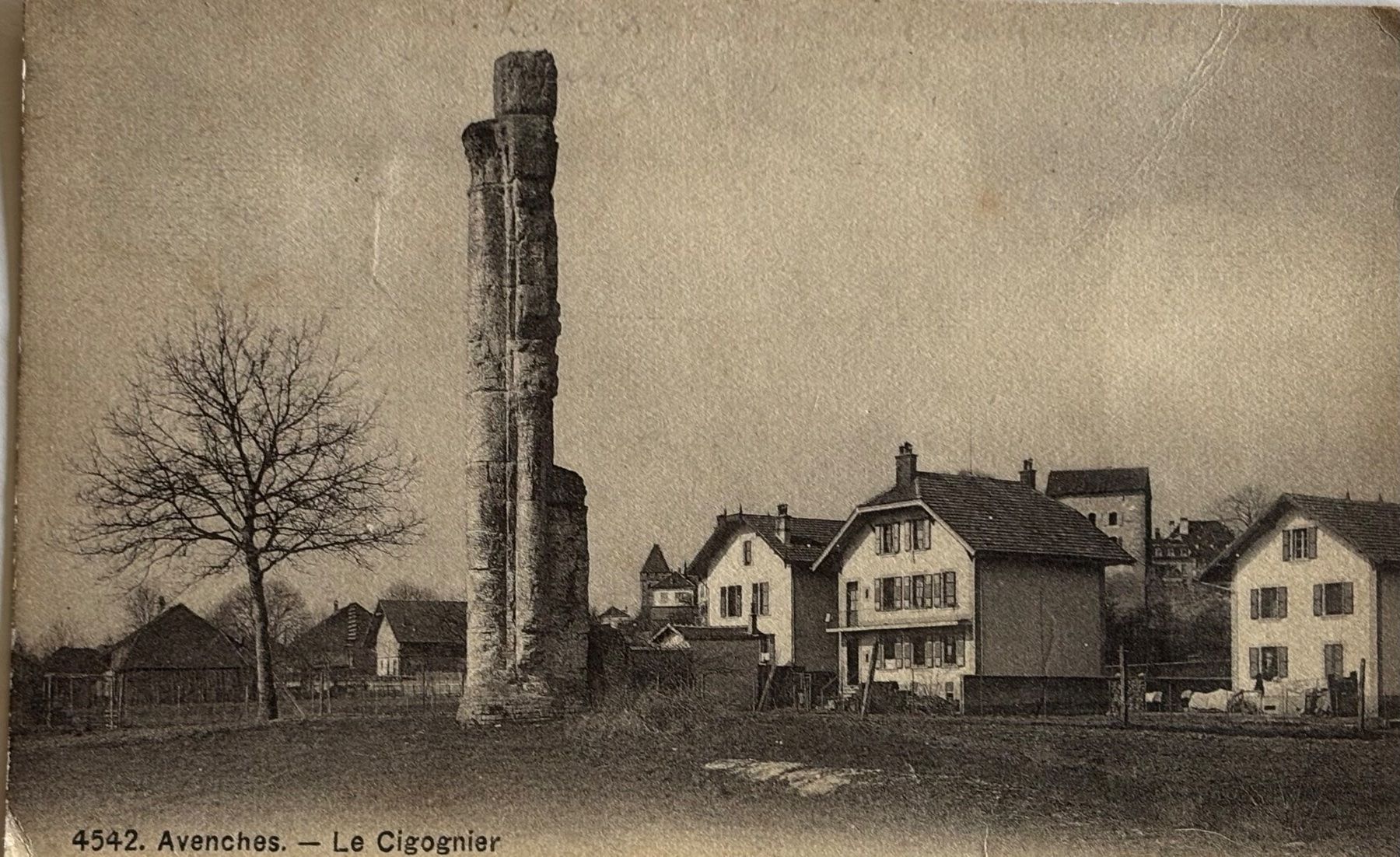 Ansichtskarten: Avenches VD, Le Cigognier, 1908 – Gebraucht aus Frauenfeld von Merk52