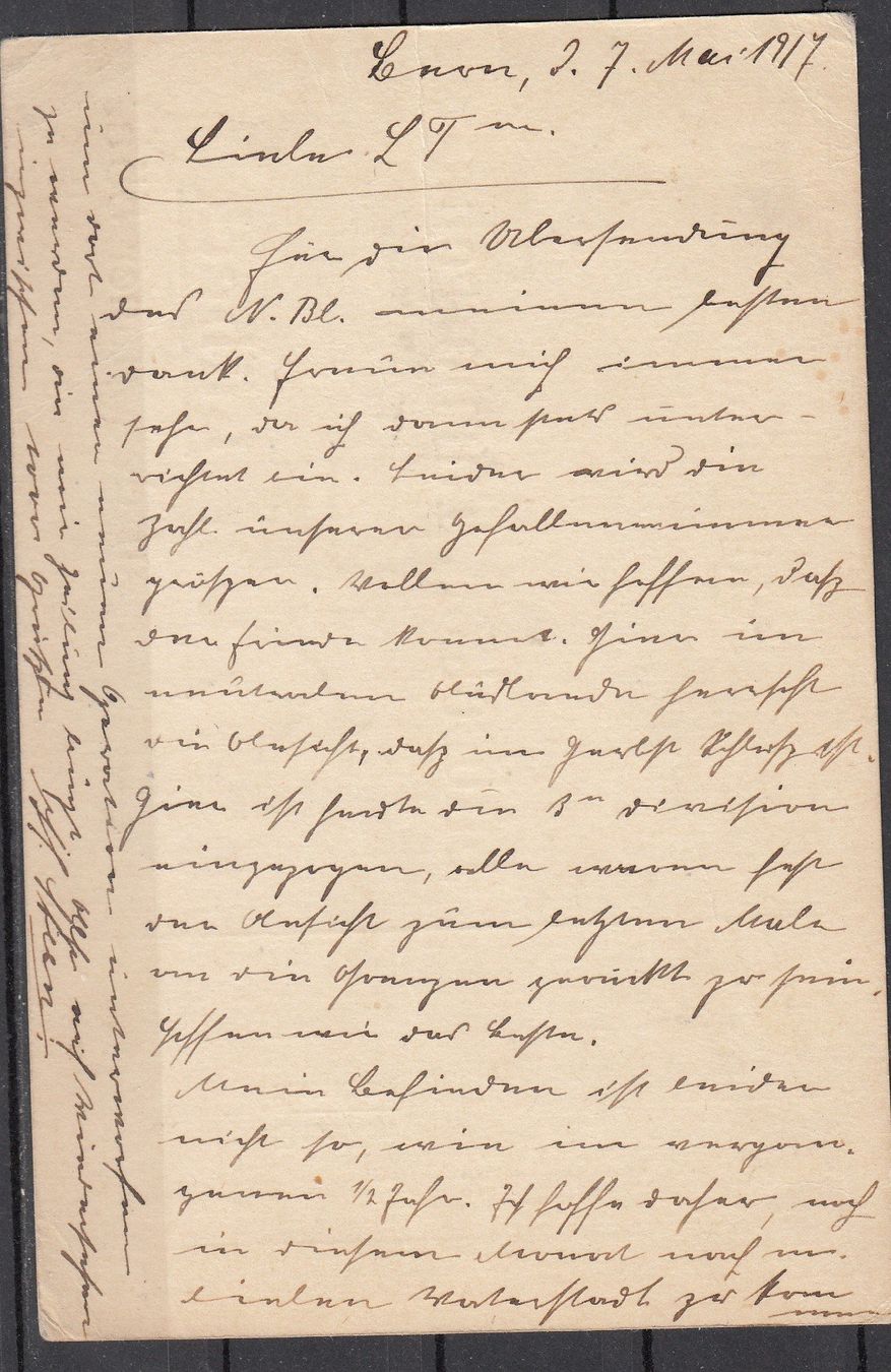 Alle Briefmarken: Reklamebrief Lübecker Turnerschaft 1917 – Gebraucht aus Herrliberg von Lfrifda 1