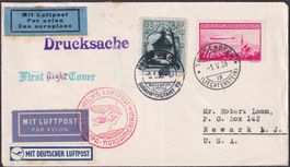 1936, Zeppelin: 1.Nordamerikafahrt mit F14 nach NY, 200.-+