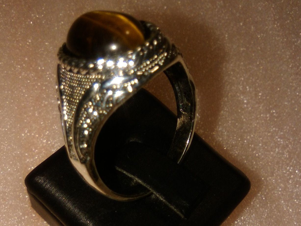 Anelli: ring modeschmuck mit echt tiegeraugen – Nuovo (secondo la descrizione) da Basel venduto da bijoutrie_4 4