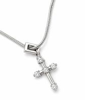 Halskette Silber 925 mit Kreuz-Anhänger & Zirkonia