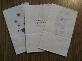 3 Papierbeutel mit Motiven z.B. als Windlicht Laterne usw.