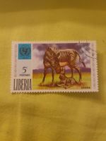 Timbre rare Liberia - Zèbre et son petit 5c - Offre! (52)