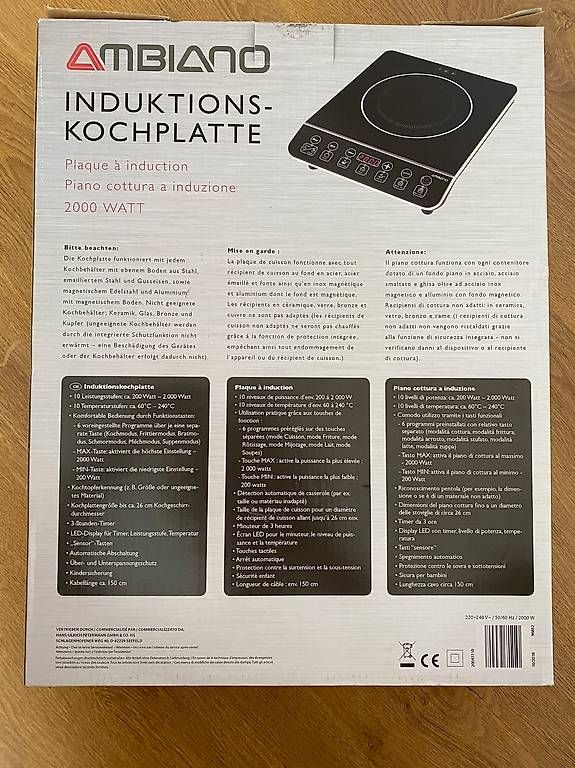 Ambiano Appareils de cuisine: PORTABLE INDUKTIONS KOCHPLATTE – Neuf (Voir description) à Alberswil par mina012 2