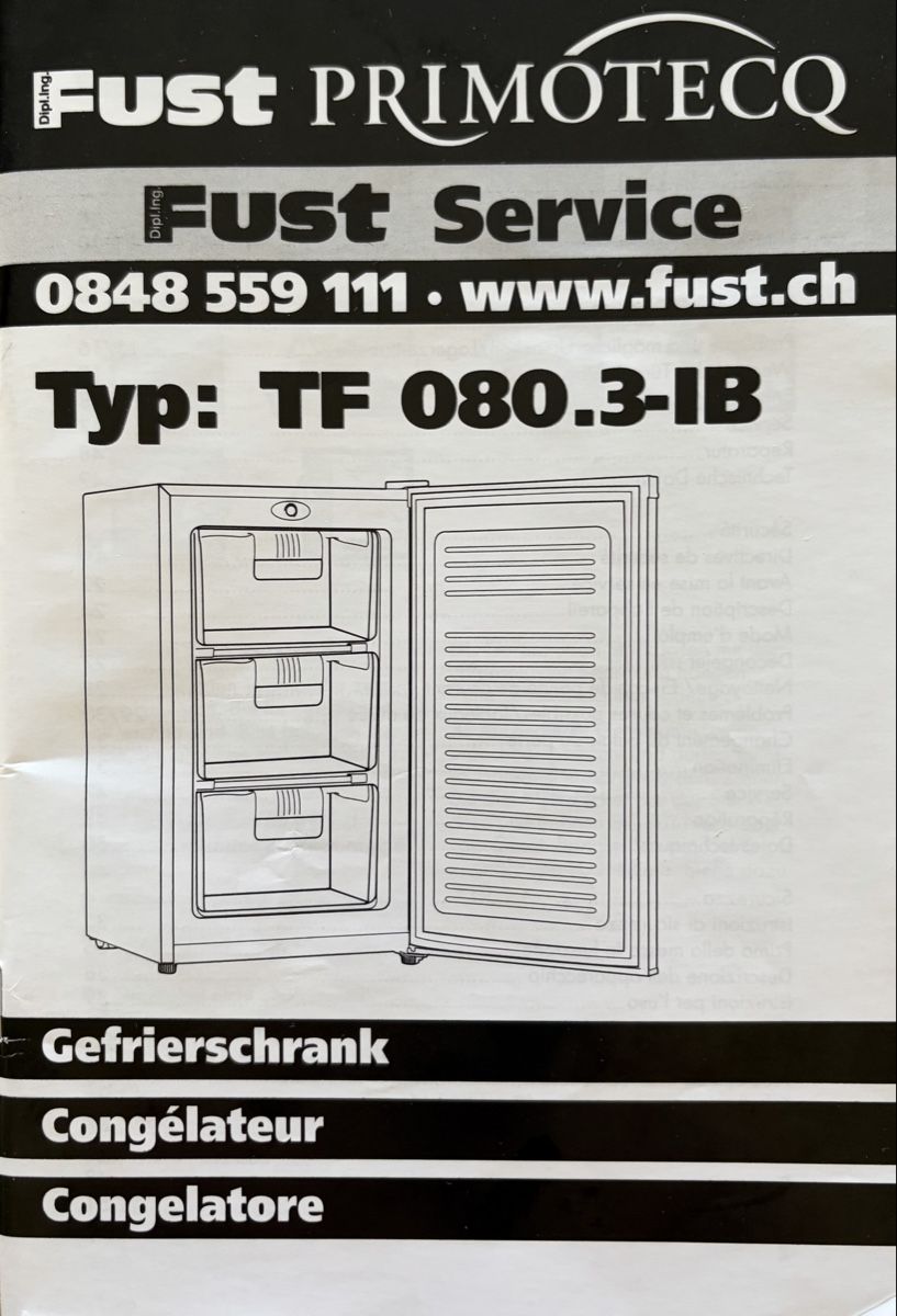 Gefrierschrank: Fust PRIMOTECQ Gefrierschrank 080.3-IB – Gebraucht aus Wangen ZH von Buy4u 4